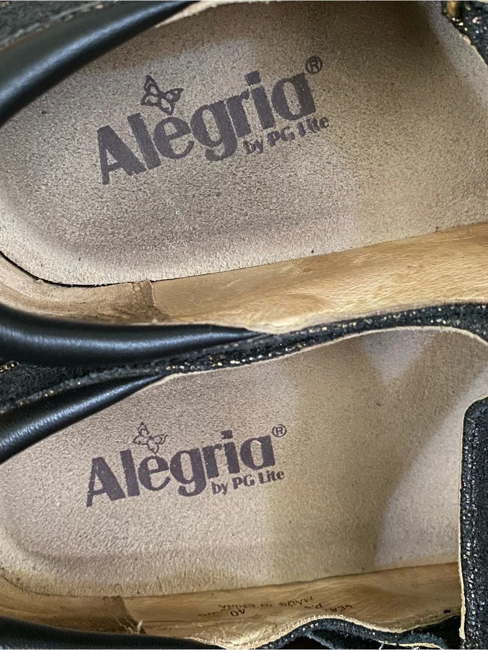 Alegria Women's 9.5-10 Dayna Mary Jane Peek-A-Boo Gold Bronze Shoes EU-40 Nurse